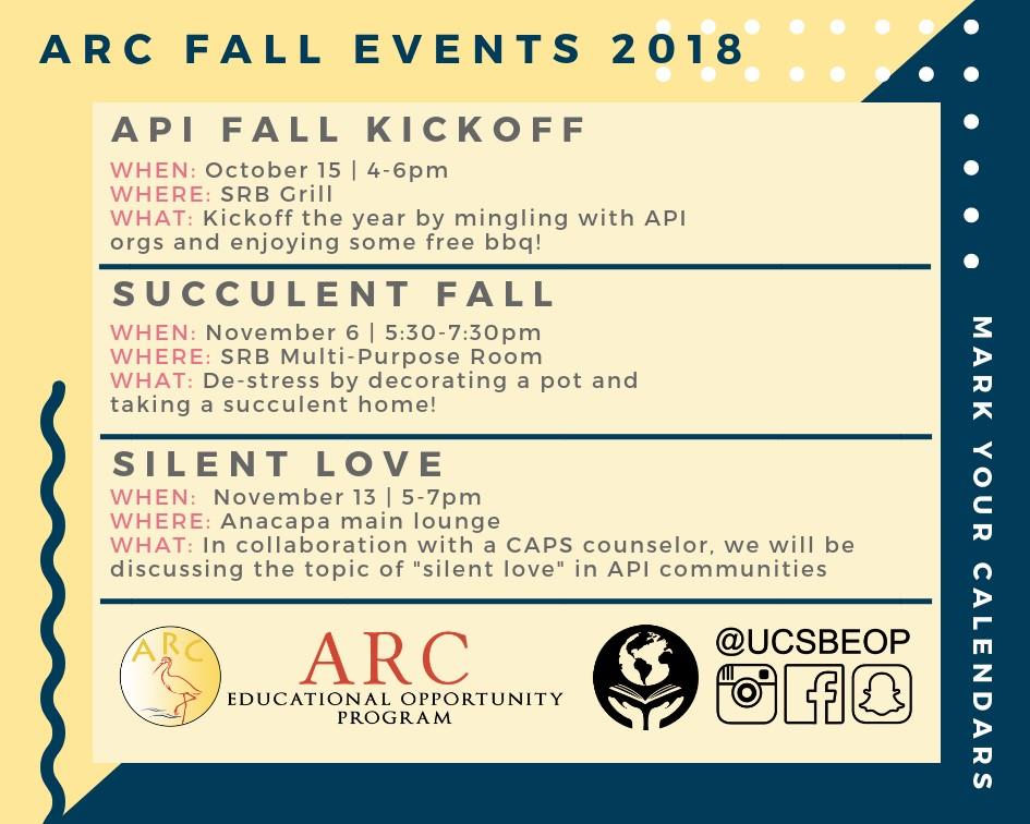 Fall 2018 ARC Calendar