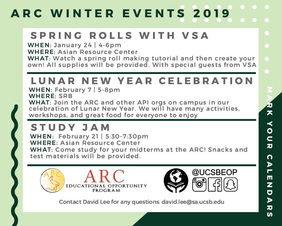 Winter 2019 ARC Events