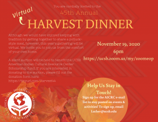 Join us for the 45th Annual Harvest Dinner - 2020