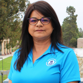counselor raquel in a teal EOP shirt